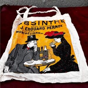 Vintage-Style Absinthe Tote Bag with Graphic Print